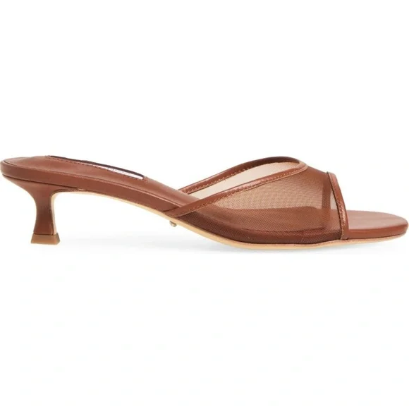 NEW TONY BIANCO REVOLVE BROWN MESH SLIDE SANDALS - Picture 3 of 15
